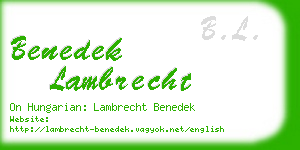 benedek lambrecht business card
